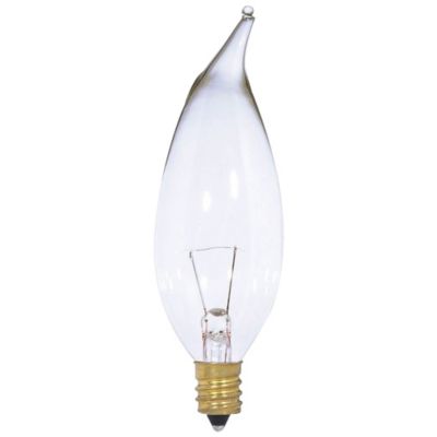 25W 12V CA10 E12 Bent Tip Clear Bulb by SATCO Lighting - Starlight Lighting USA and Canada